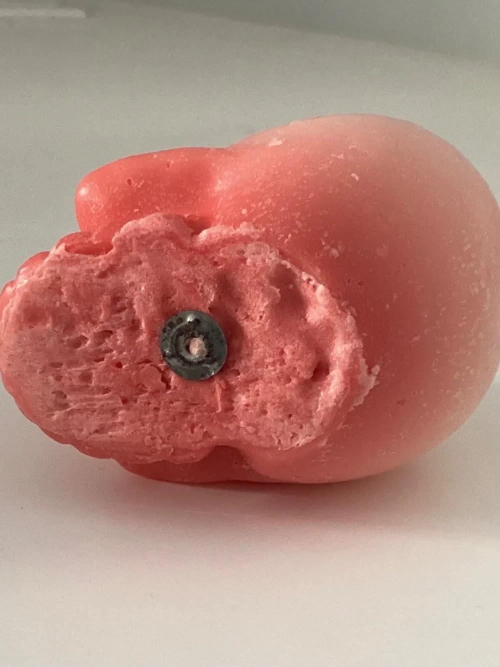 Pink Halloween Skull Candle Goth Half Skull Wax
